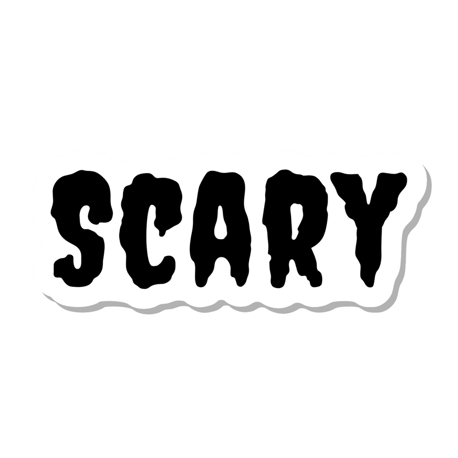 Scary die-cut sticker