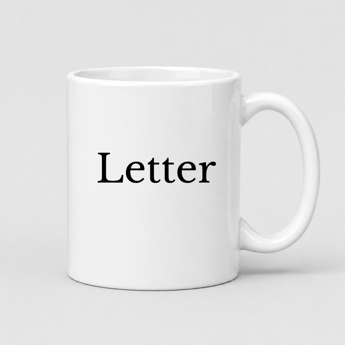 Letter Mug in white