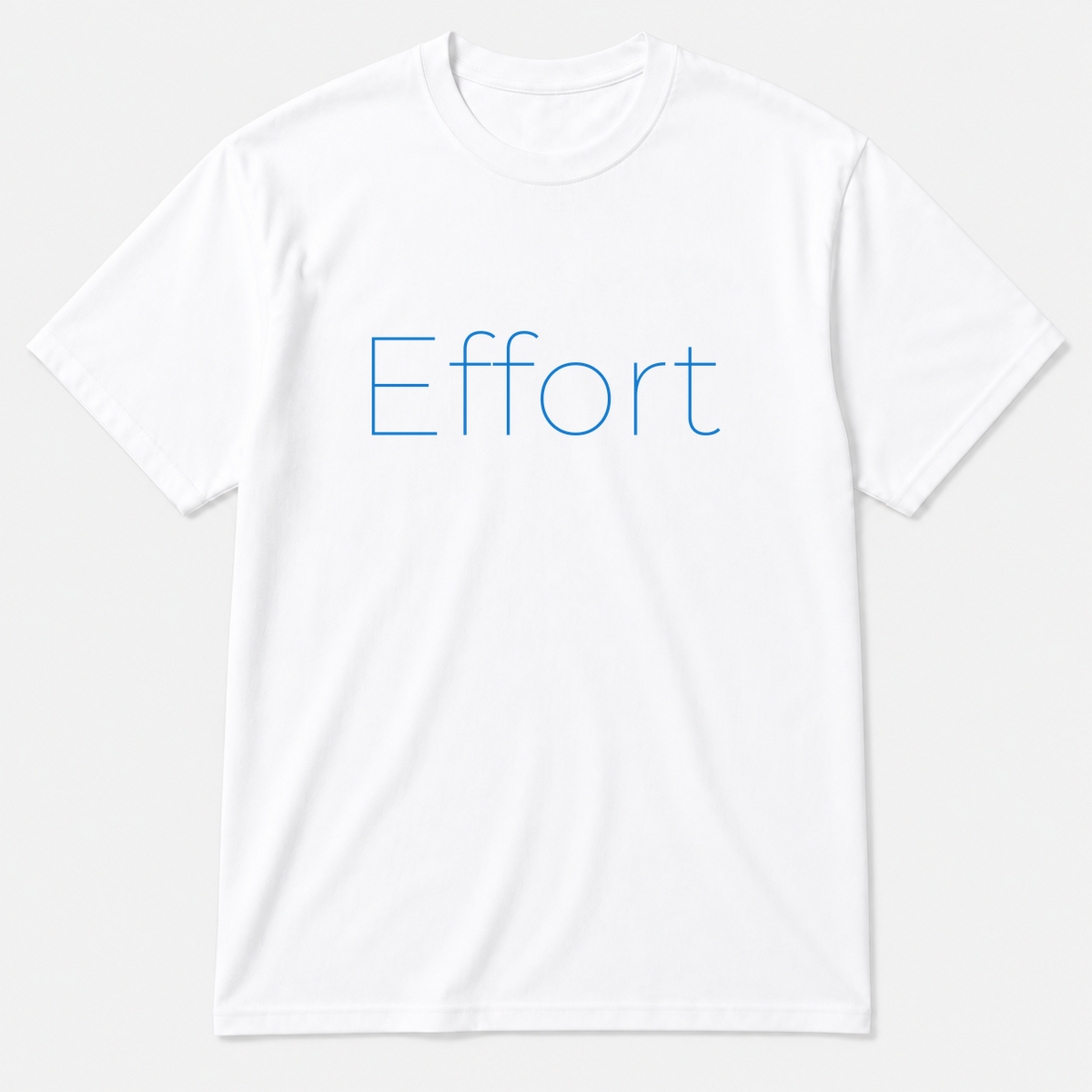 Effort T-Shirt in white with blue text