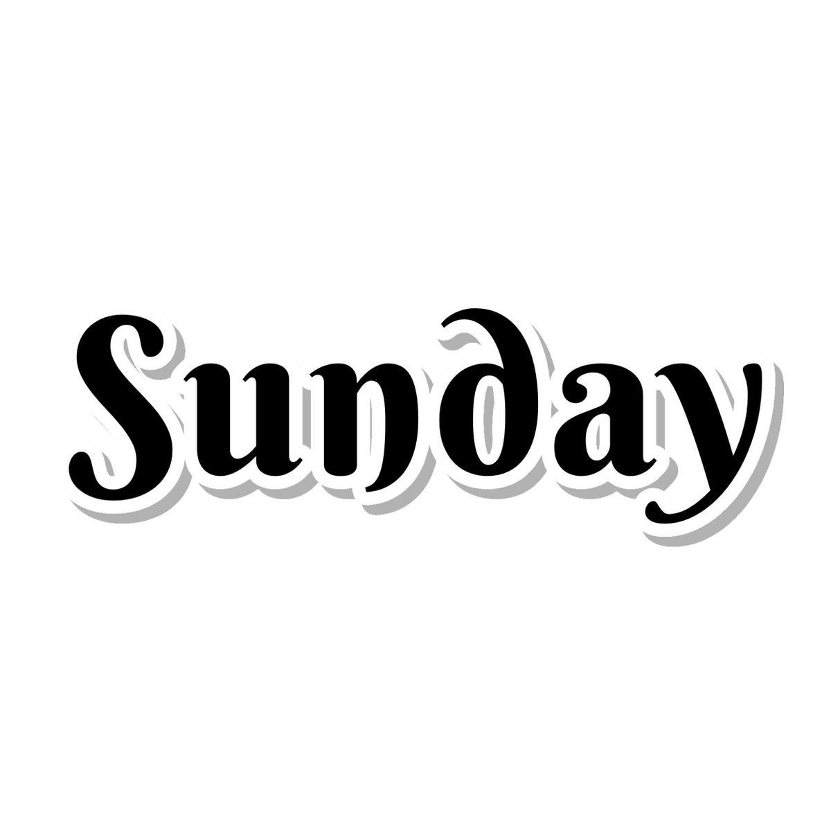 Sunday die-cut sticker