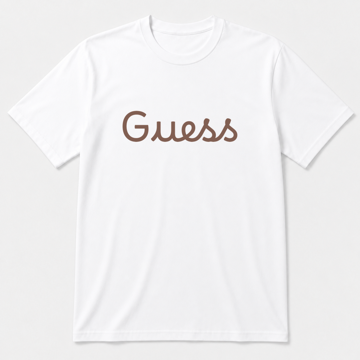 Guess T-Shirt in white with brown text