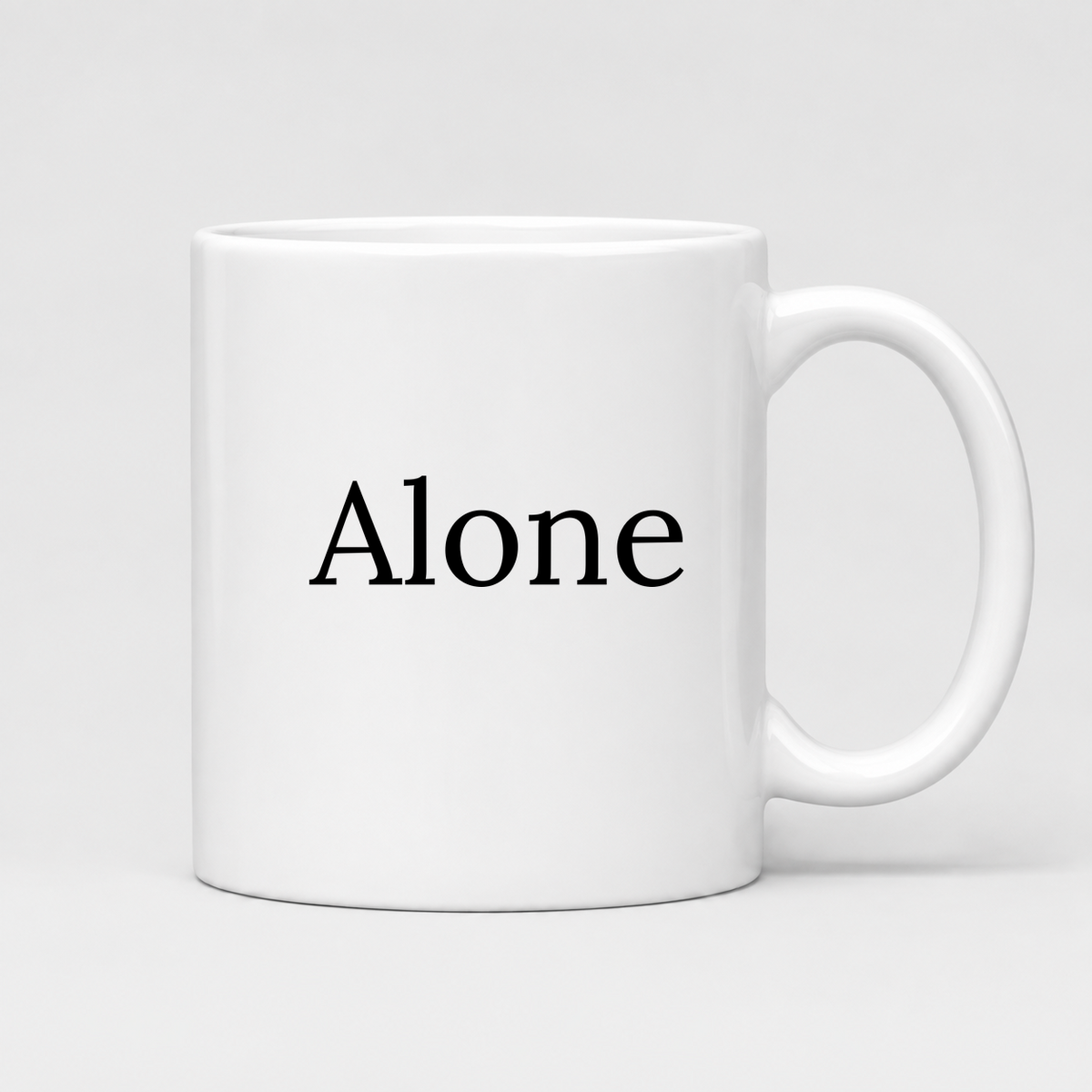 Alone Mug in white
