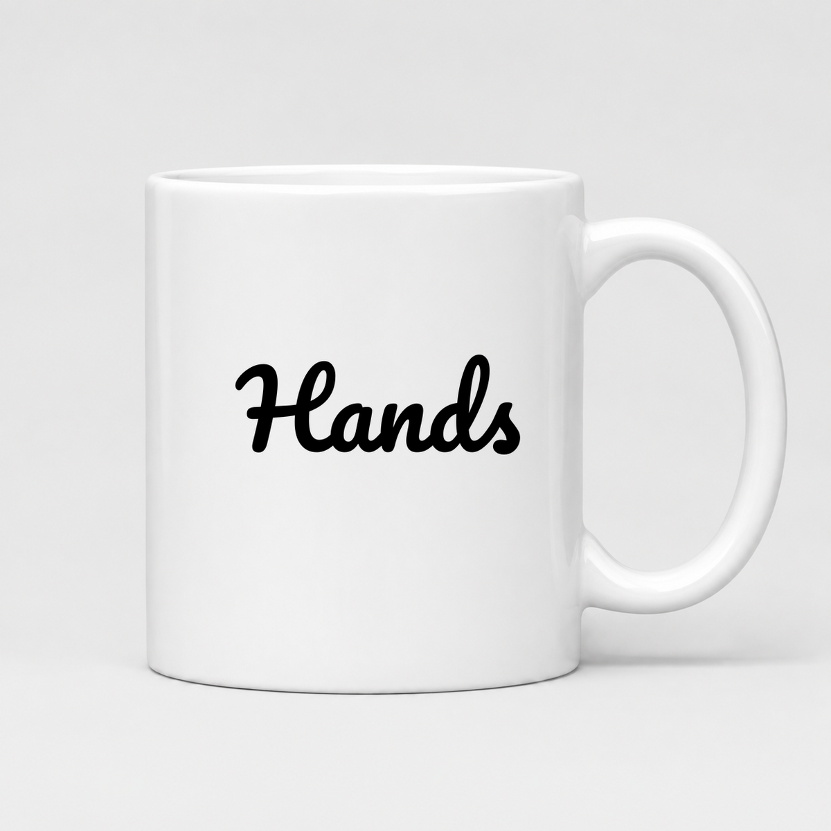 Hands Mug in white