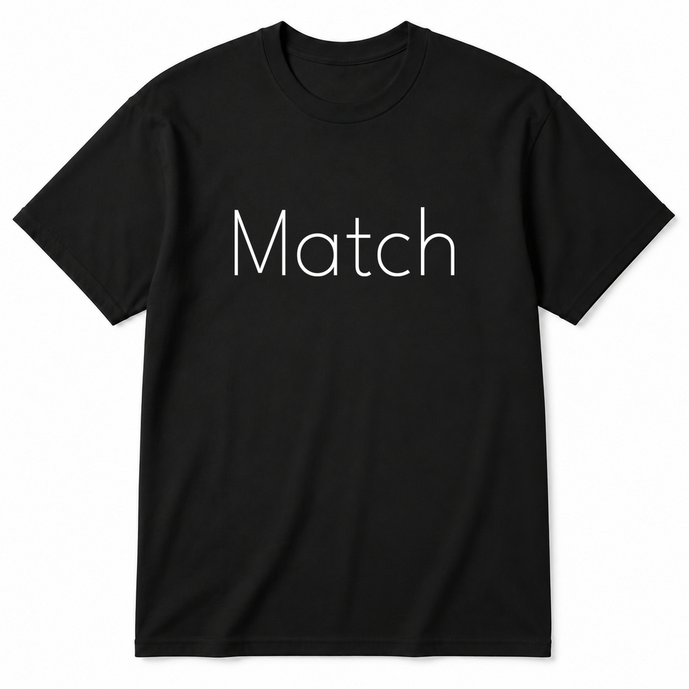 Match T-Shirt in black