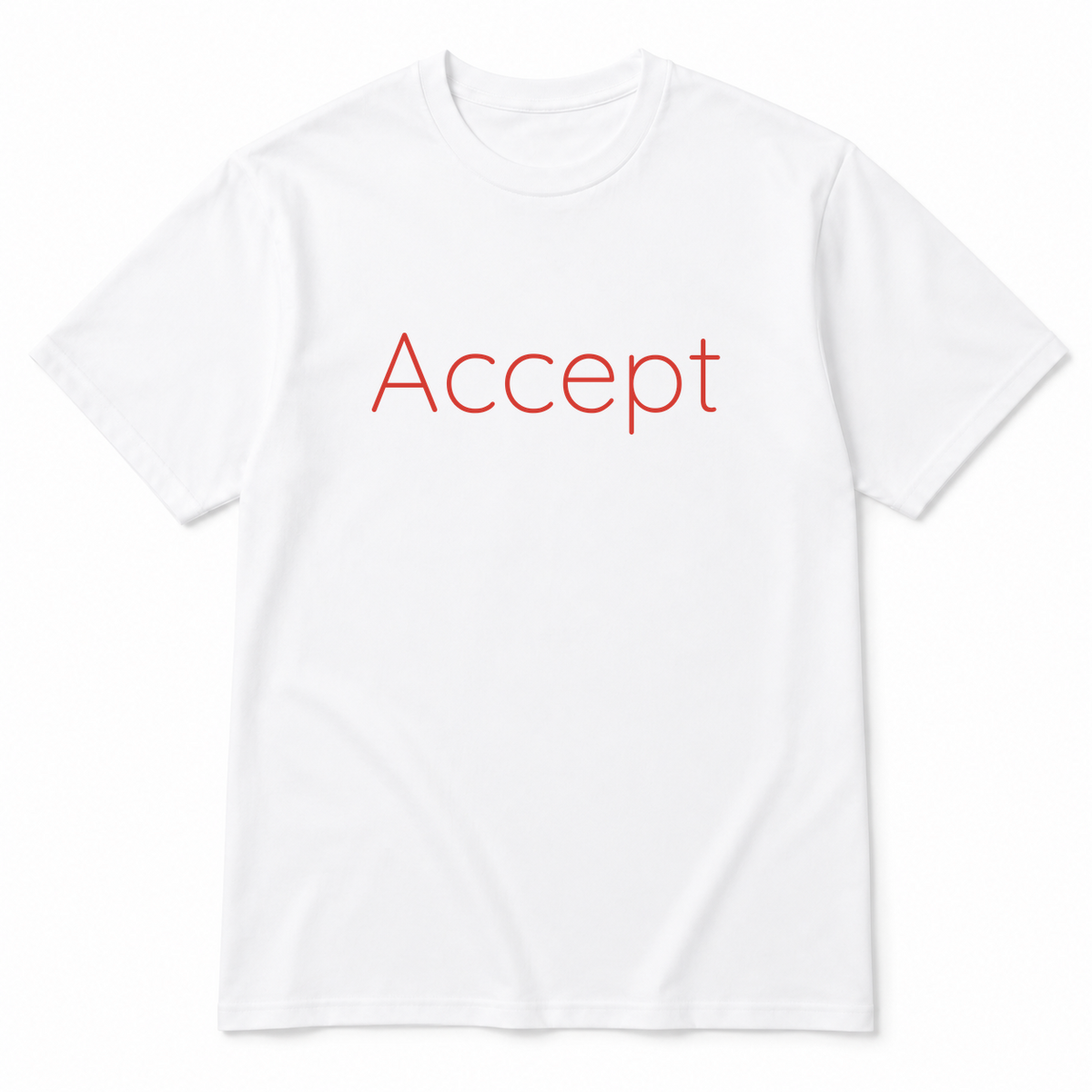 Accept T-Shirt in white with red text