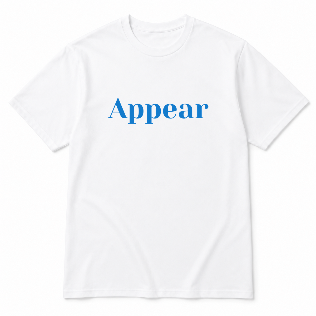Appear T-Shirt in white with blue text