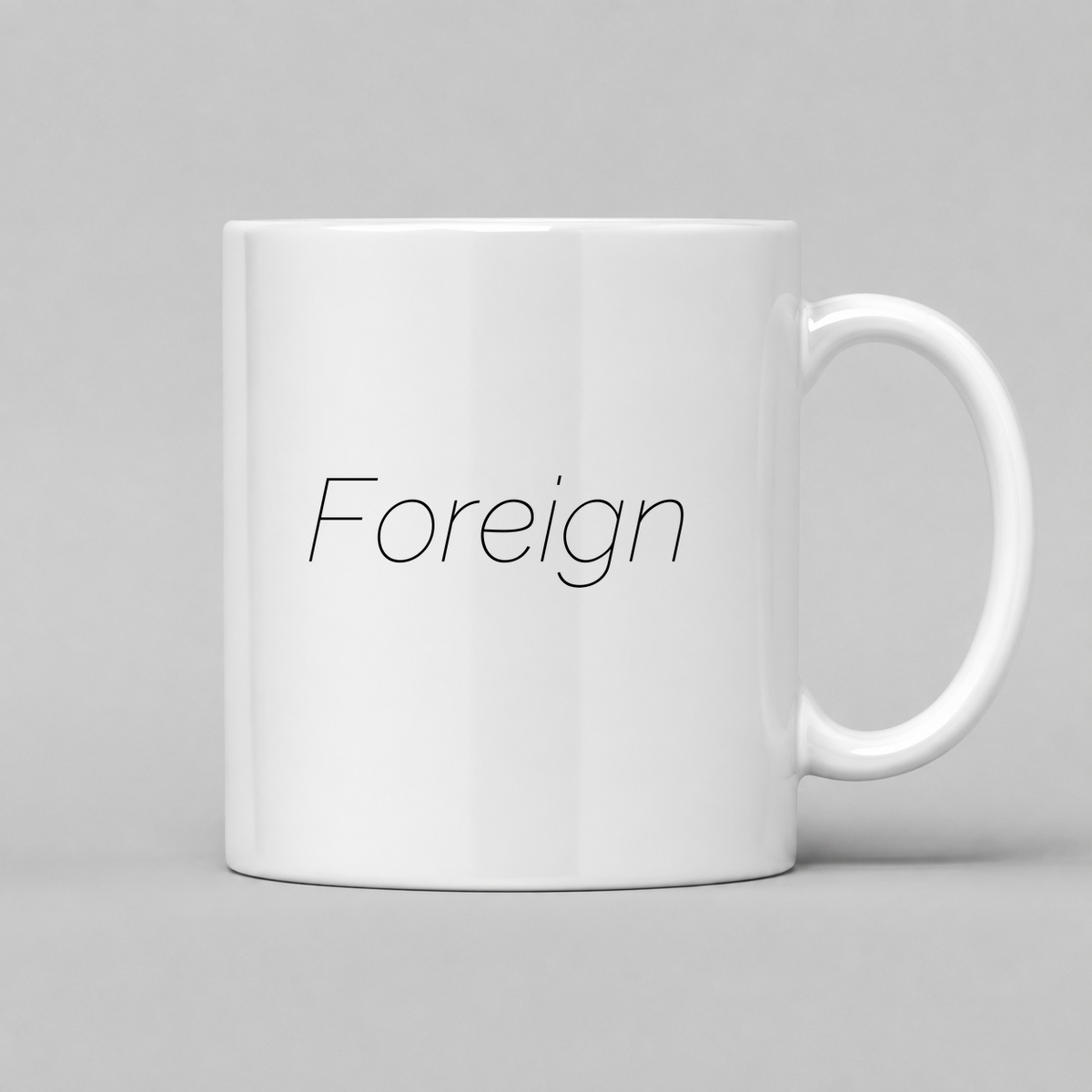 Foreign Mug in white
