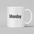 Monday Mug in white