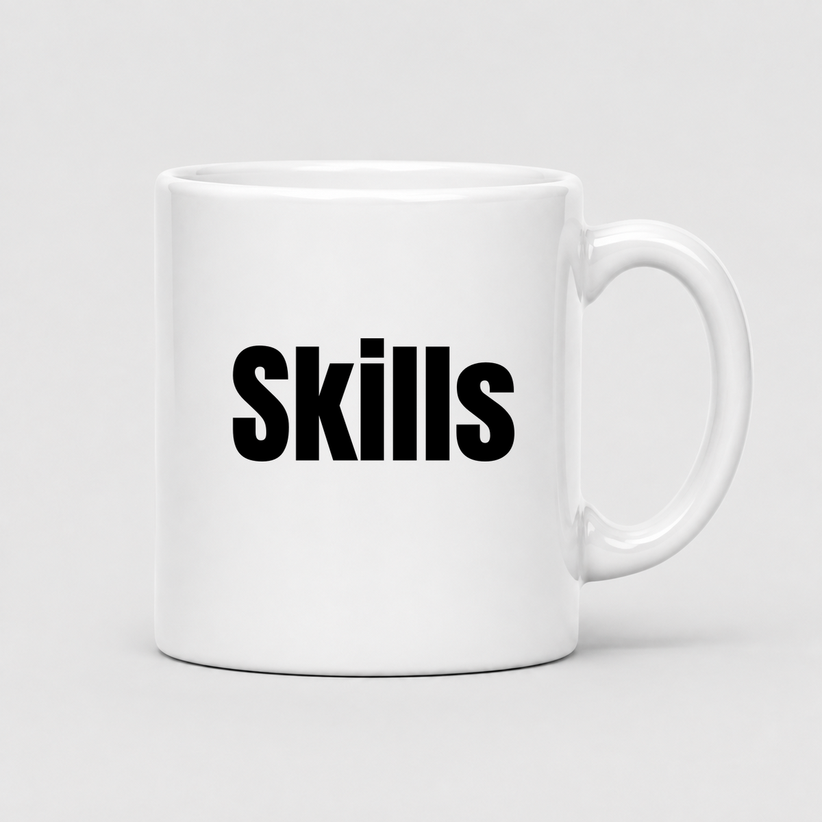 Skills Mug in white