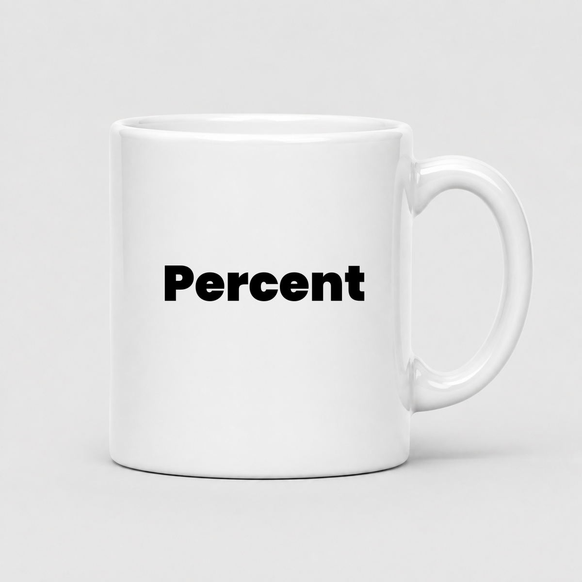 Percent Mug in white