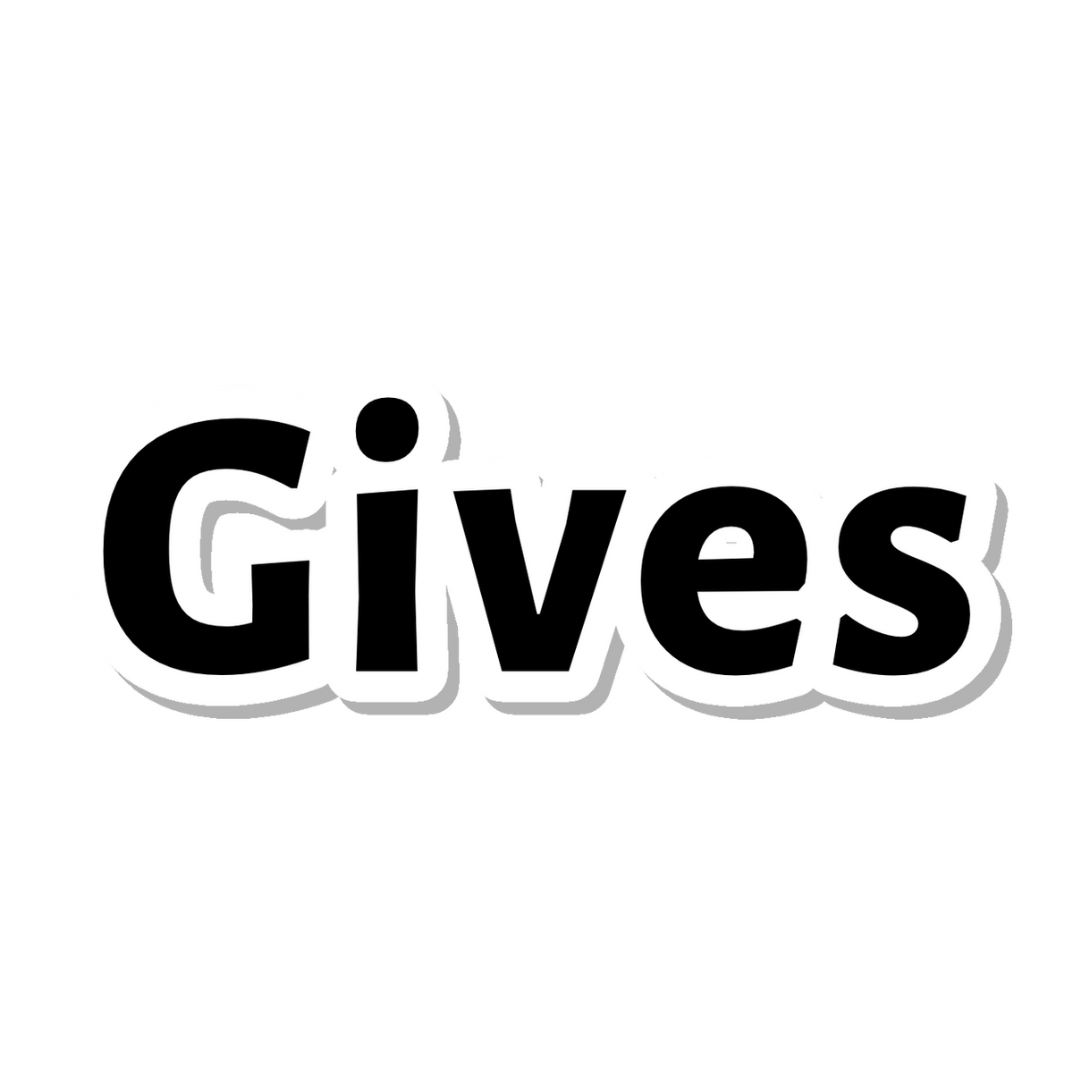 Gives die-cut sticker