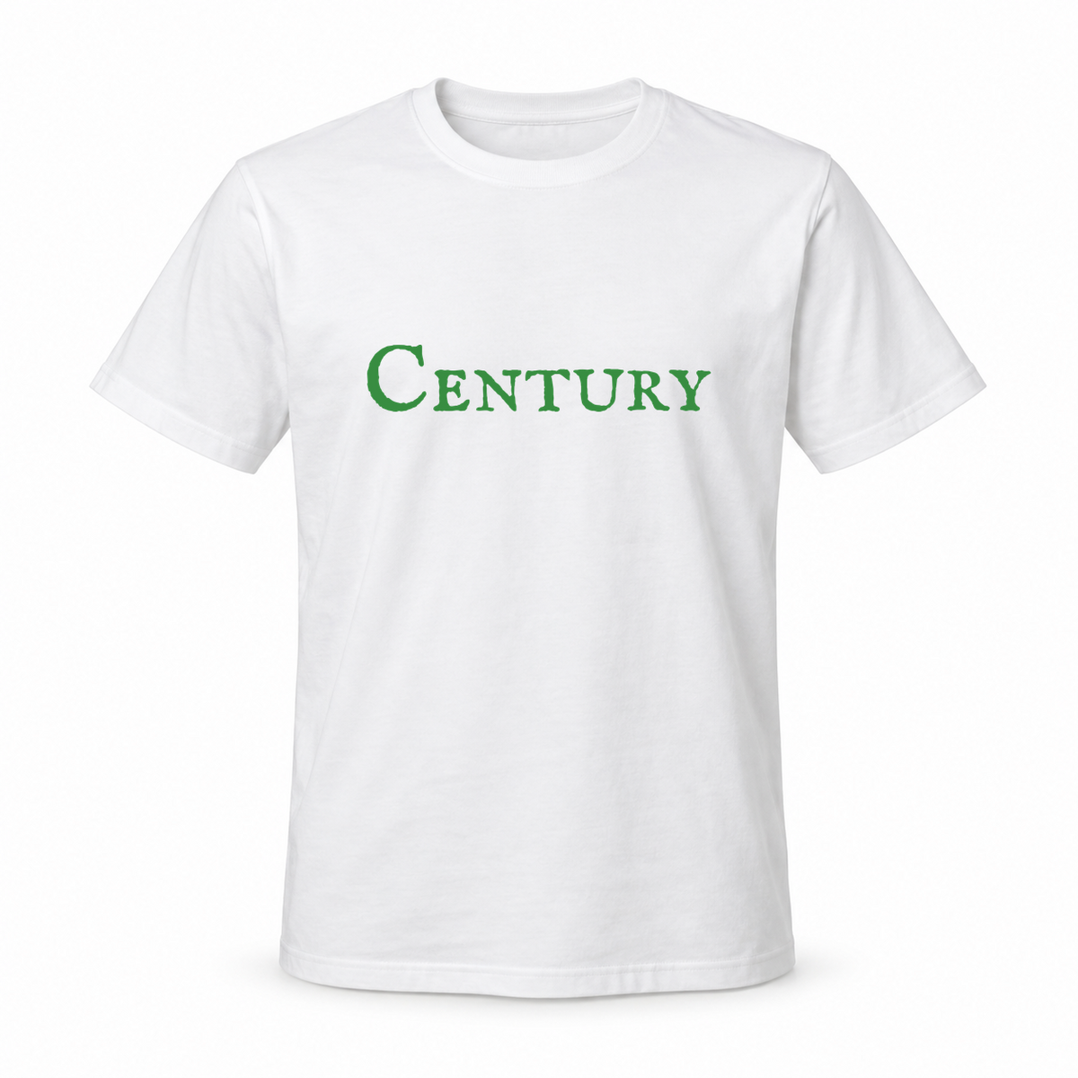 Century T-Shirt in white with green text