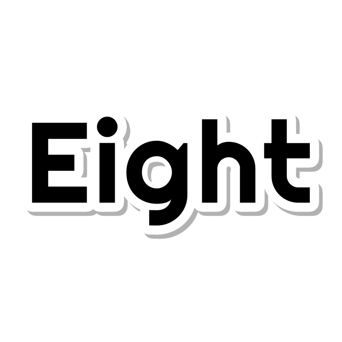 Eight die-cut sticker