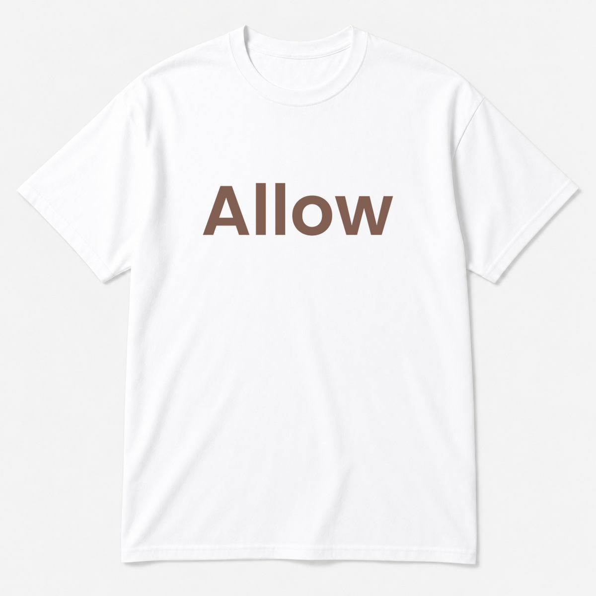 Allow T-Shirt in white with brown text