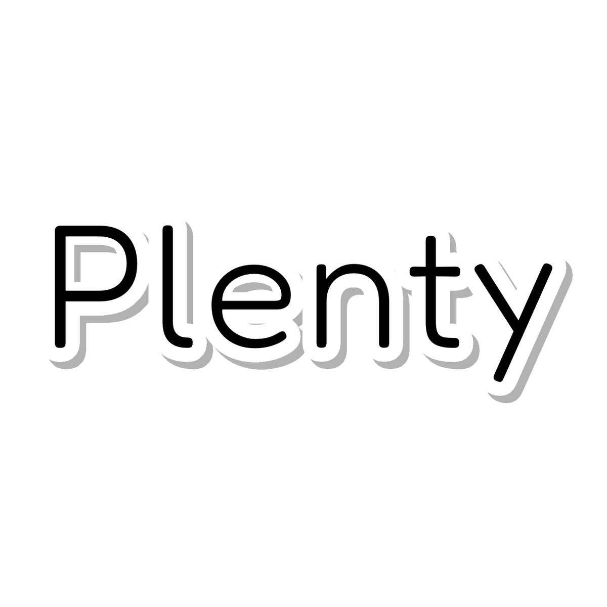 Plenty die-cut sticker
