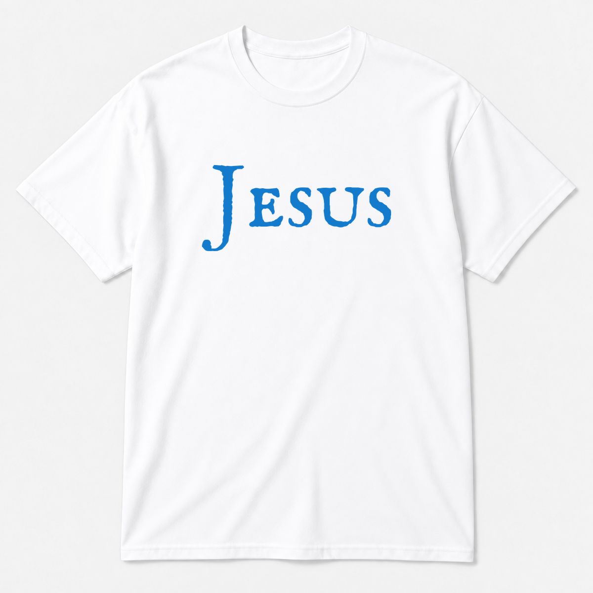Jesus T-Shirt in white with blue text