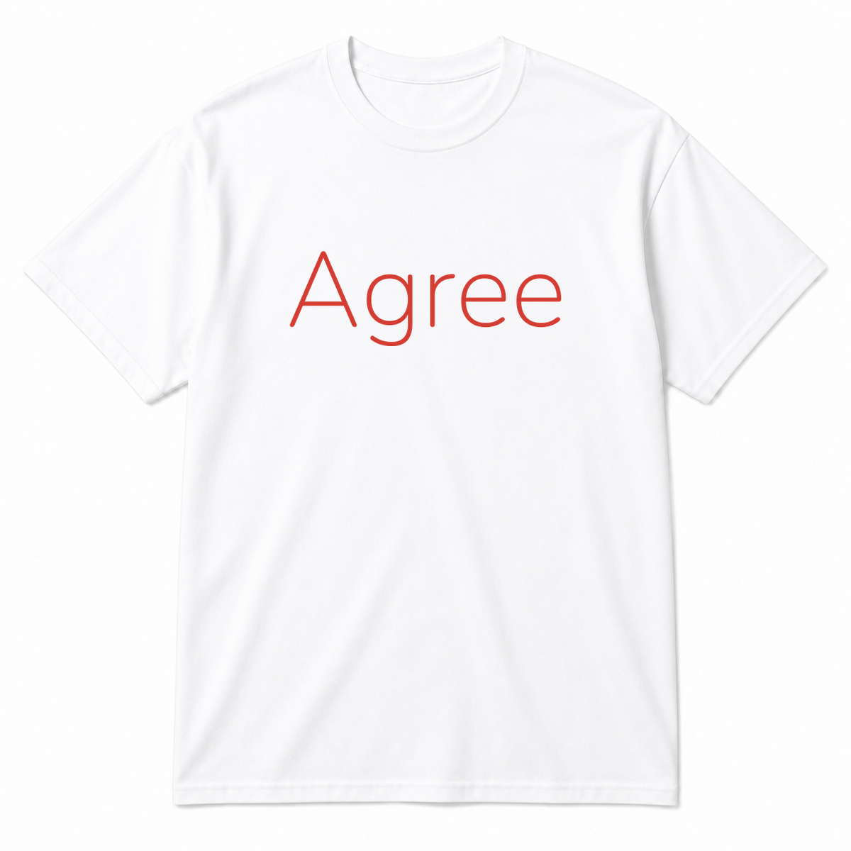 Agree T-Shirt in white with red text