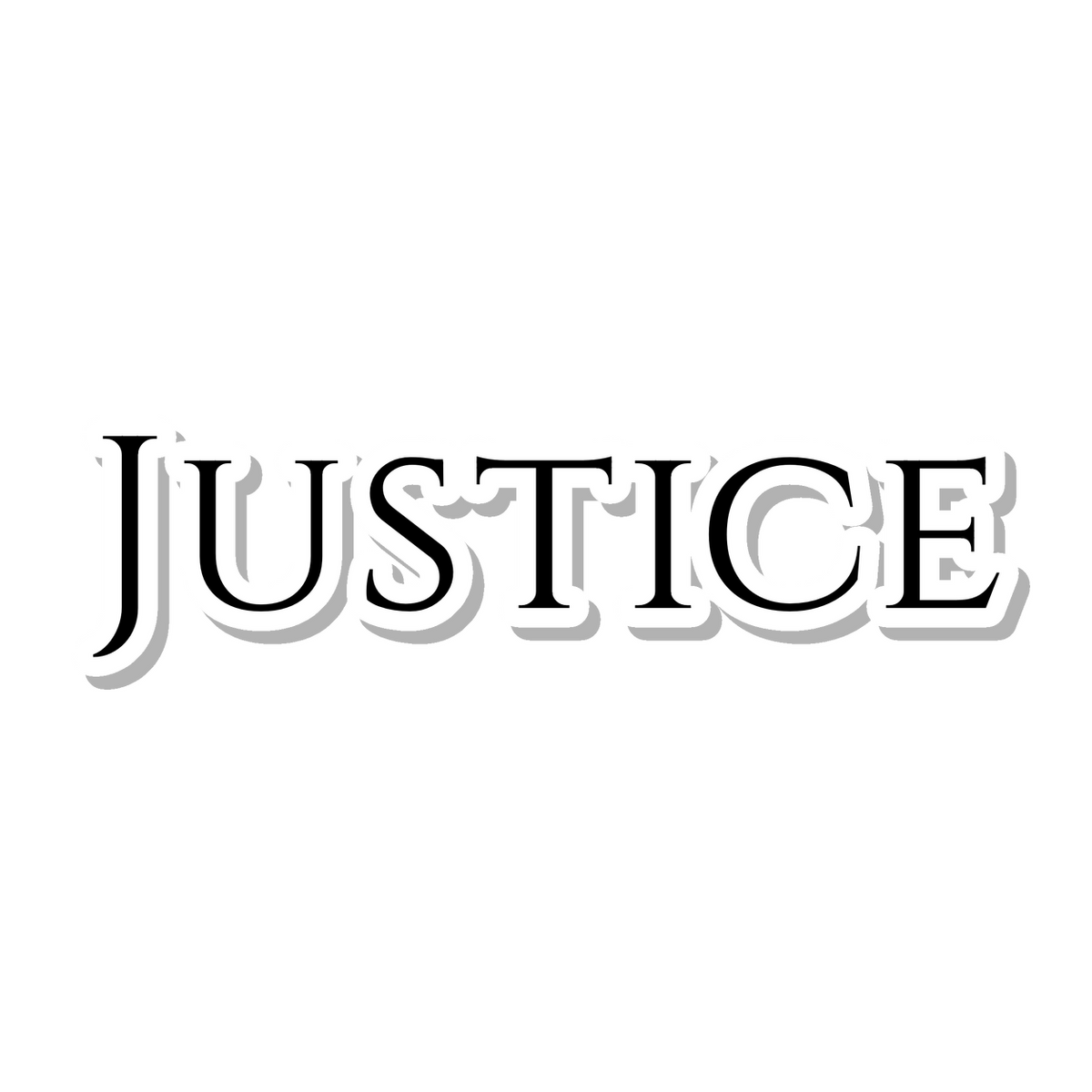 Justice die-cut sticker