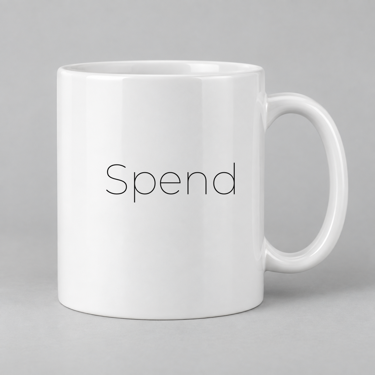 Spend Mug in white