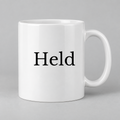 Held Mug in white