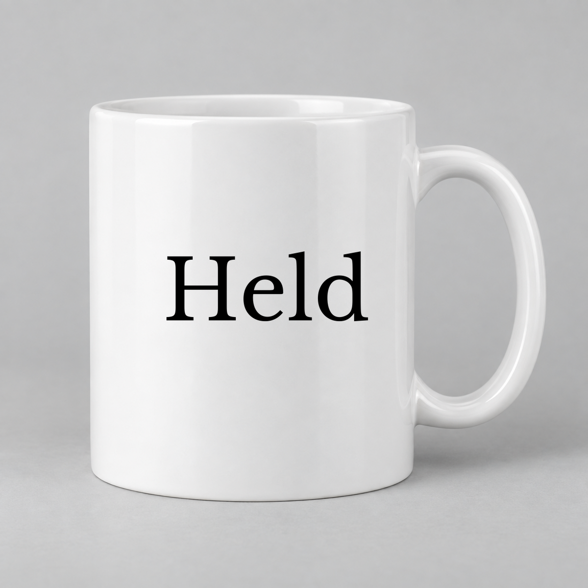 Held Mug in white