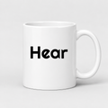 Hear Mug in white