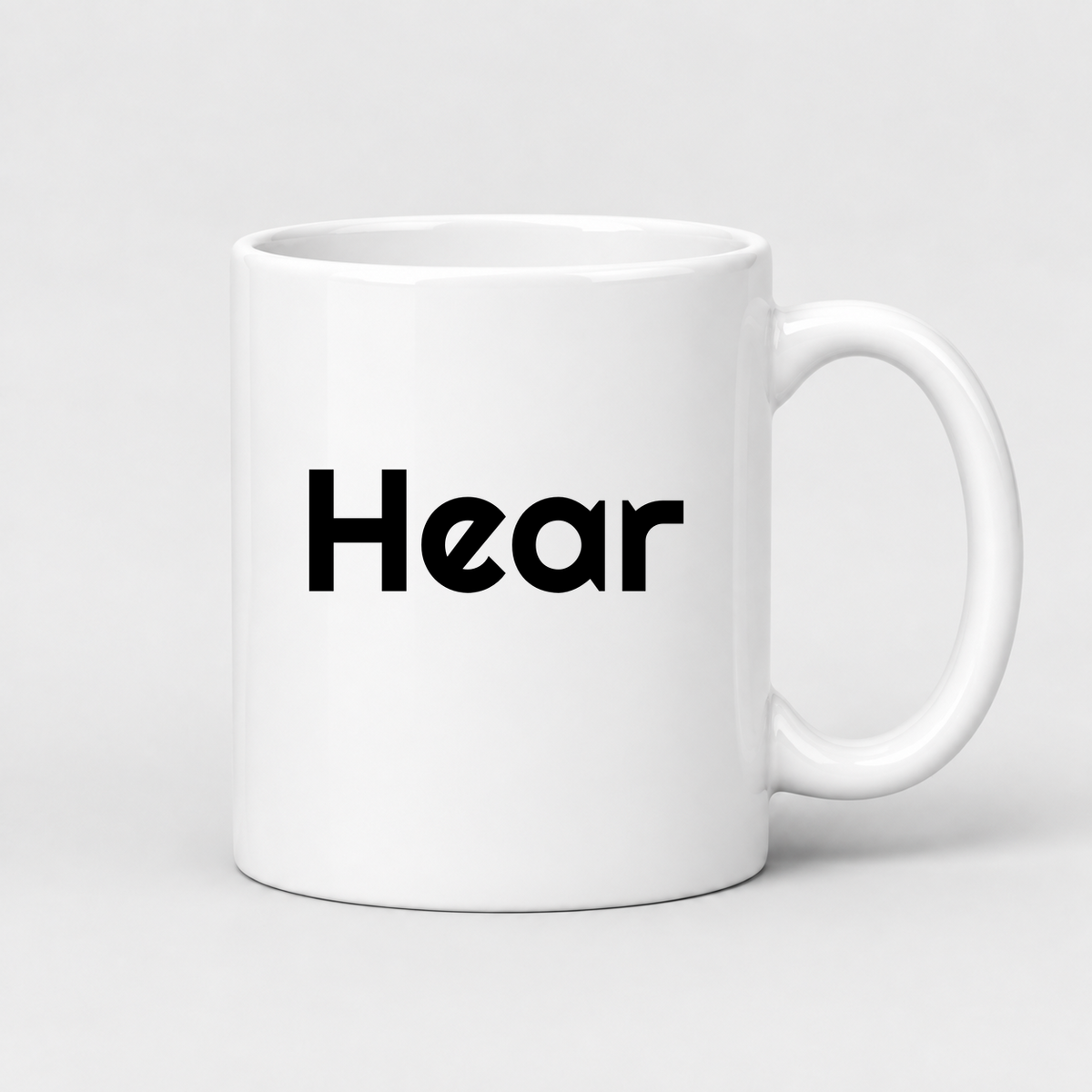 Hear Mug in white