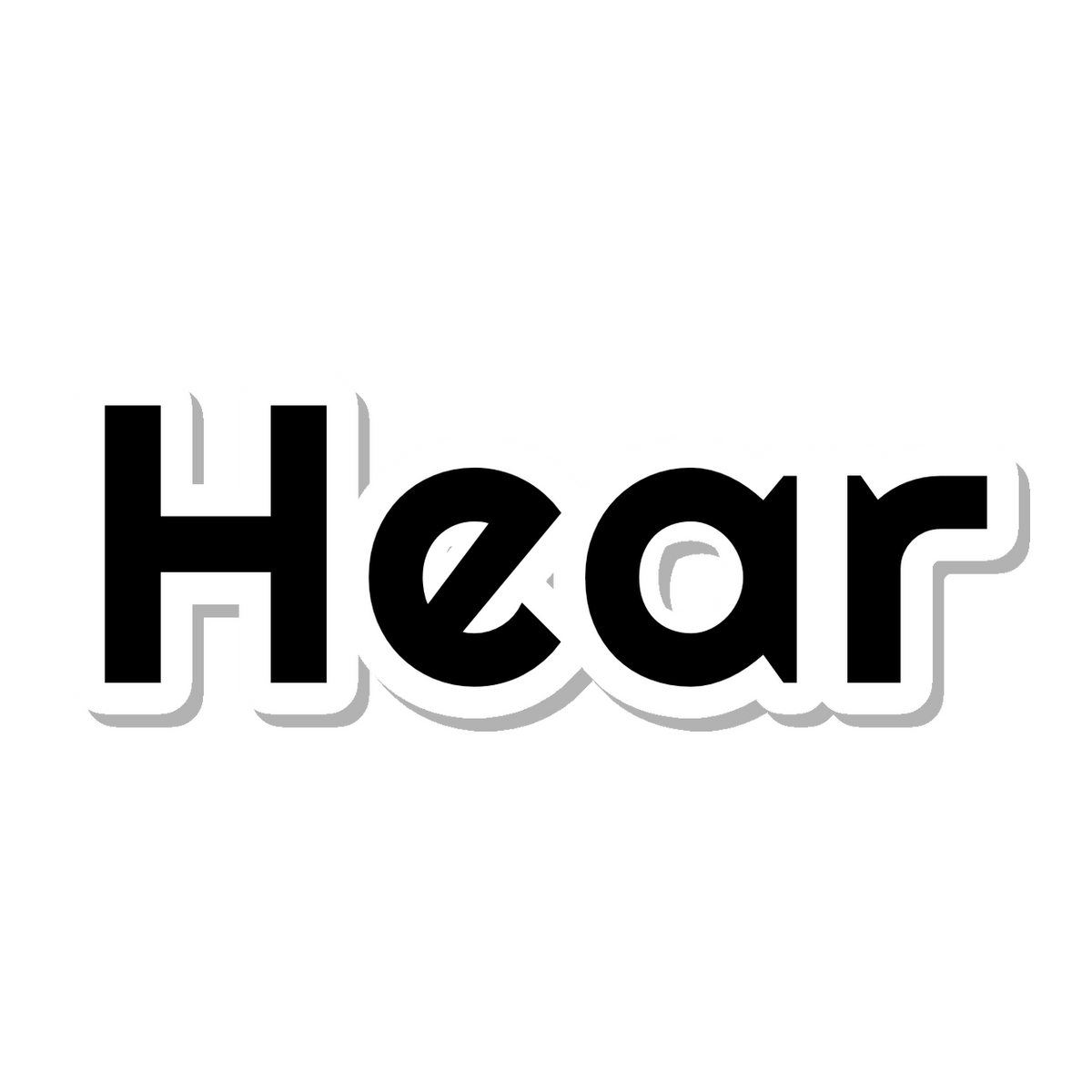 Hear die-cut sticker