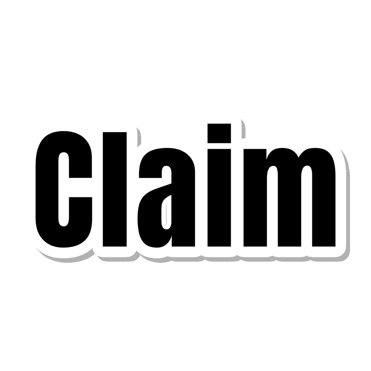 Claim die-cut sticker