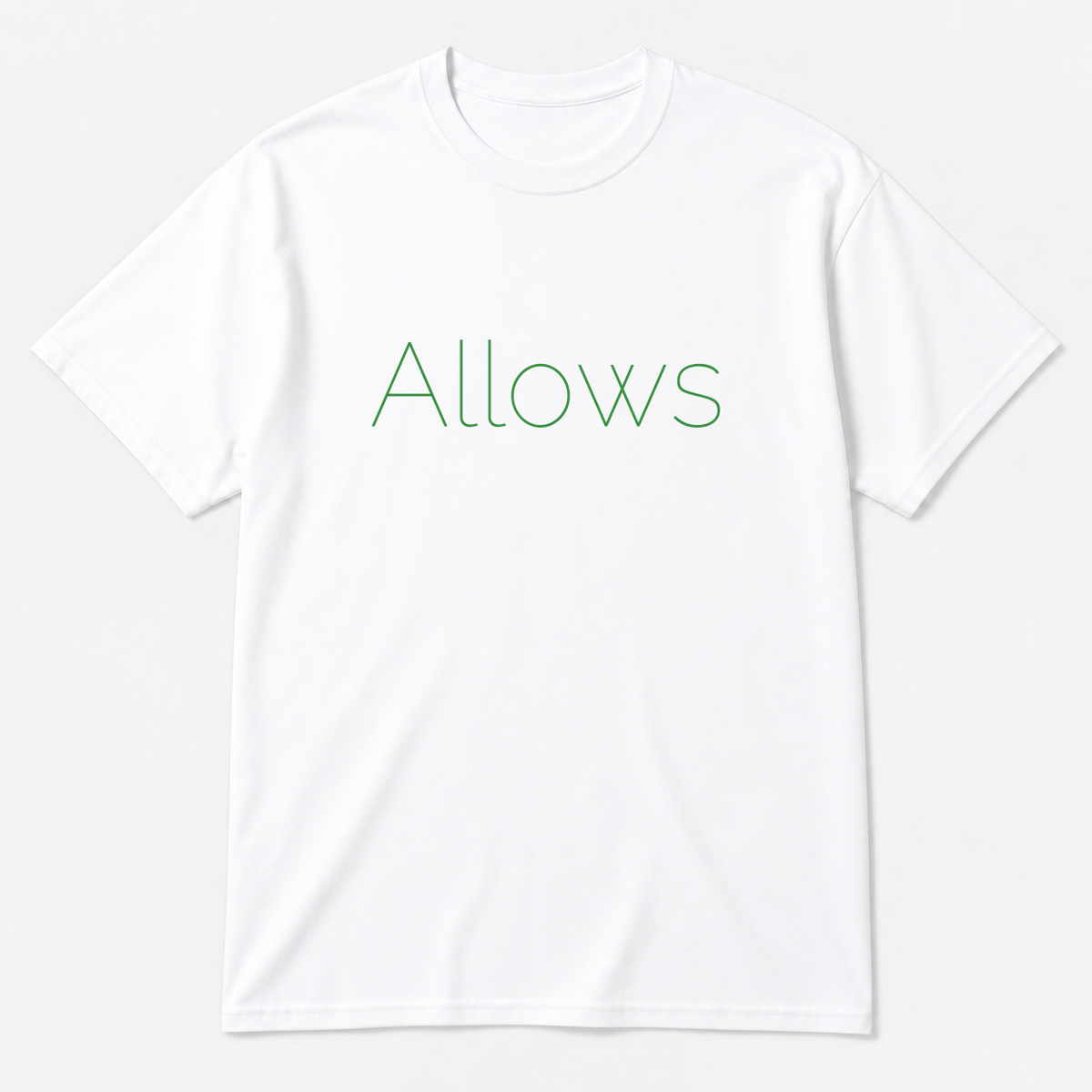 Allows T-Shirt in white with green text