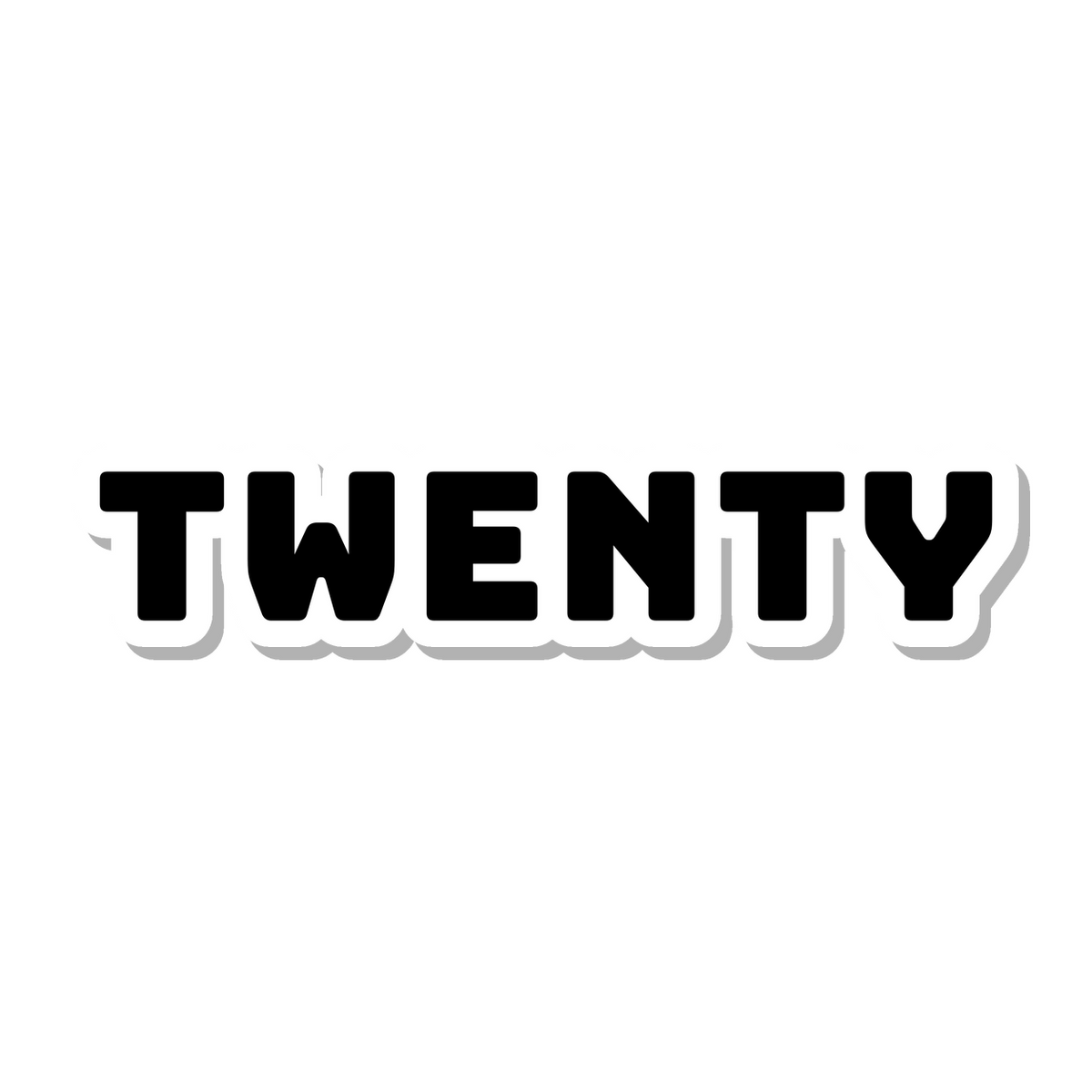 Twenty die-cut sticker