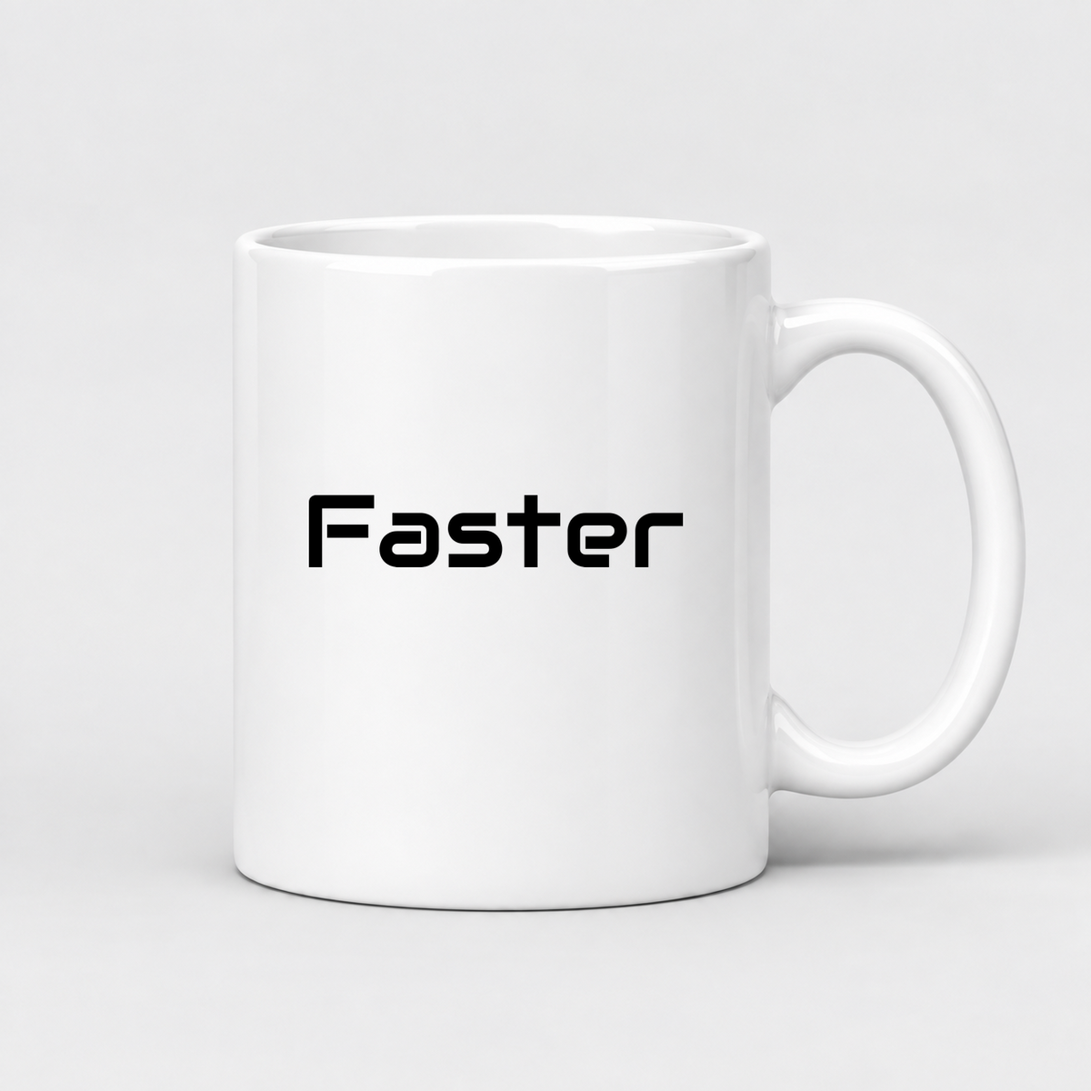Faster Mug in white