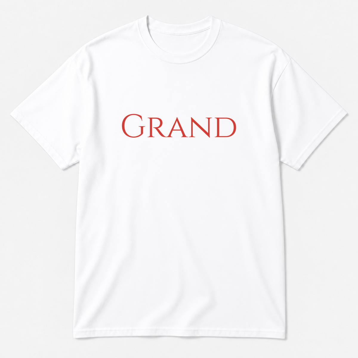 Grand T-Shirt in white with red text