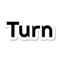 Turn die-cut sticker