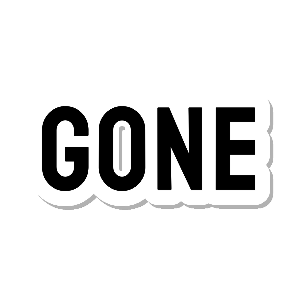 Gone die-cut sticker