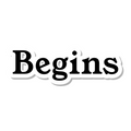 Begins die-cut sticker