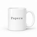 Papers Mug in white