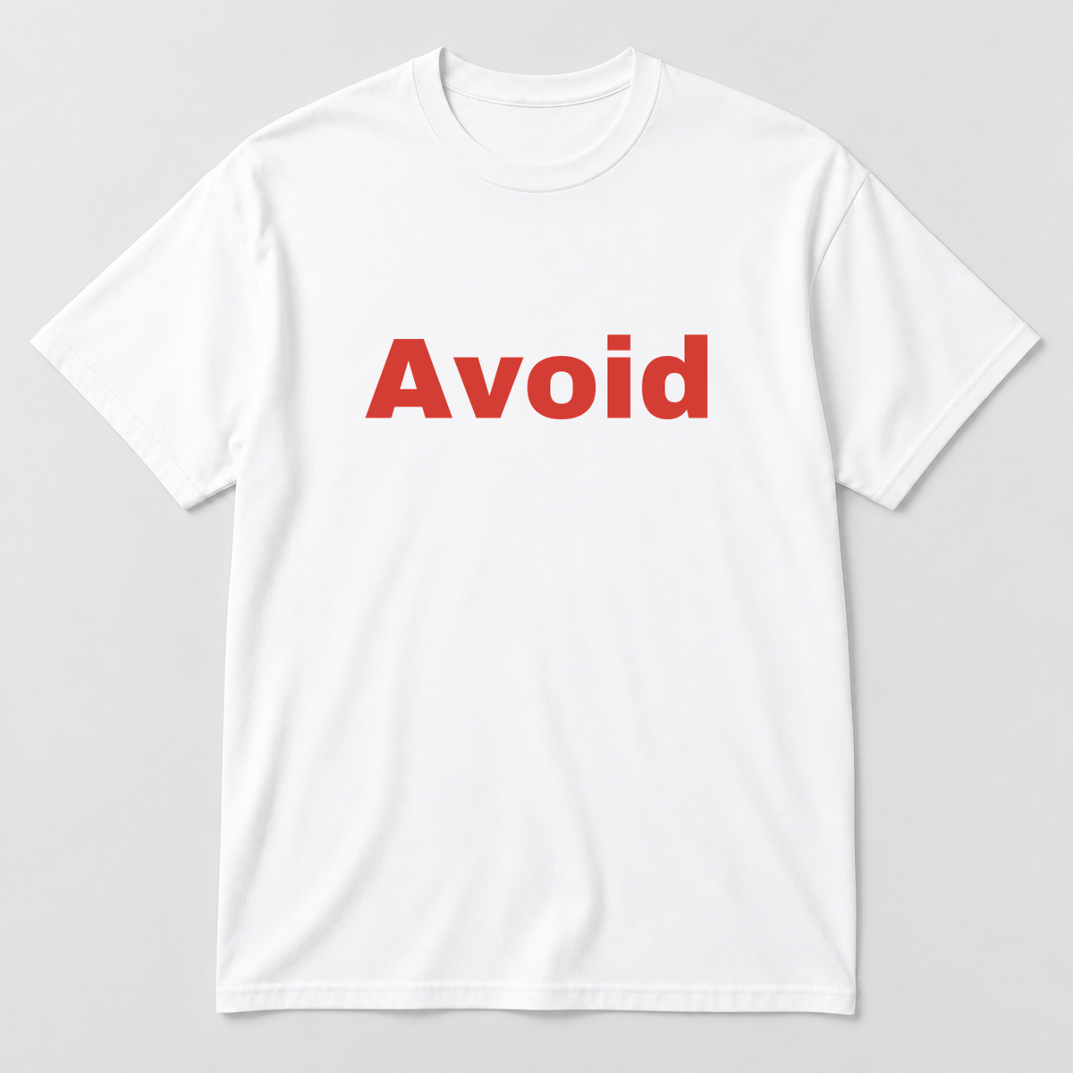 Avoid T-Shirt in white with red text