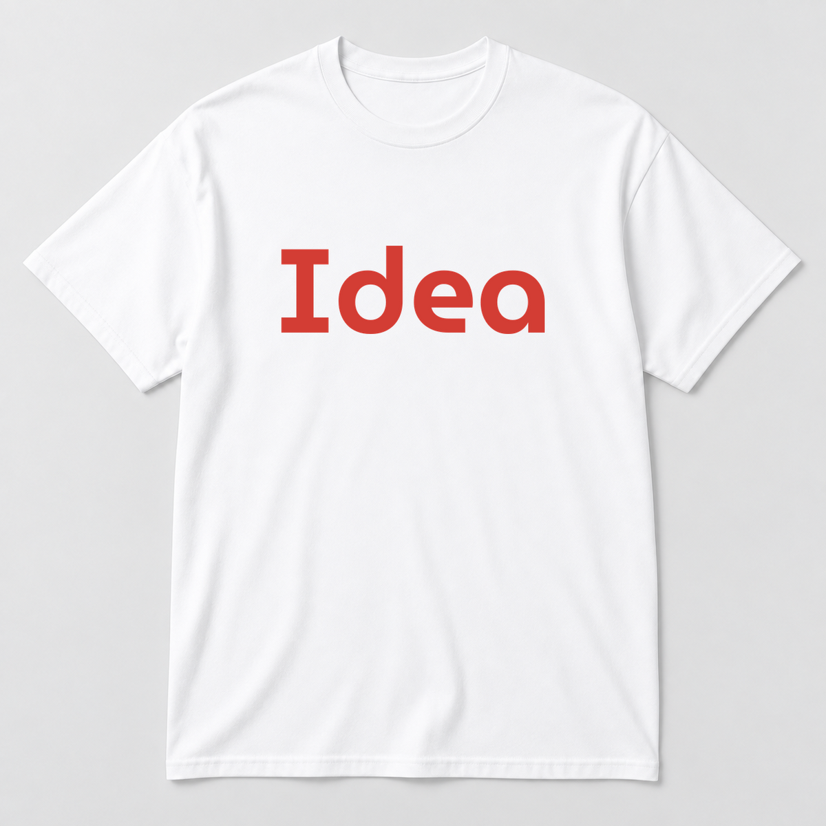 Idea T-Shirt in white with red text
