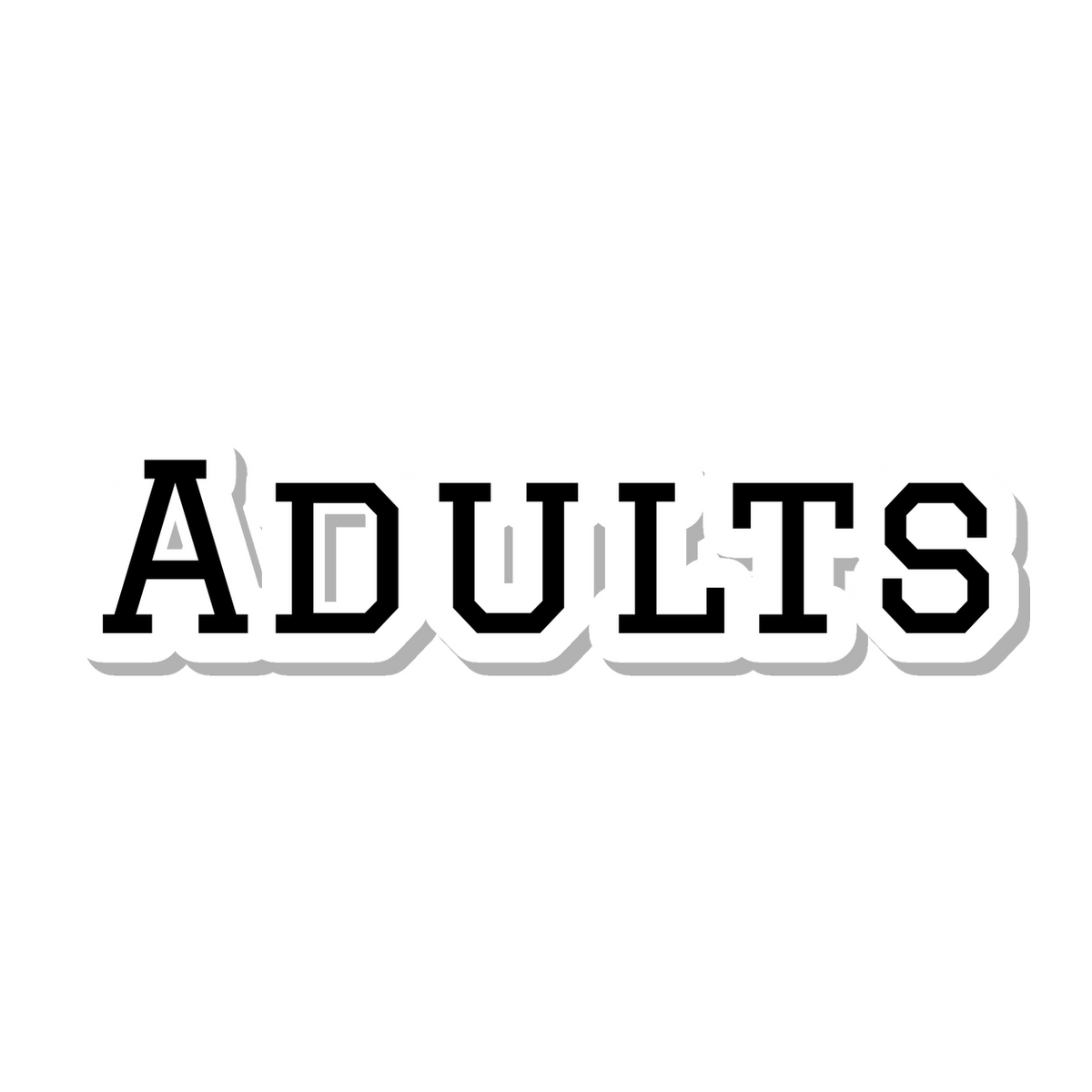 Adults die-cut sticker