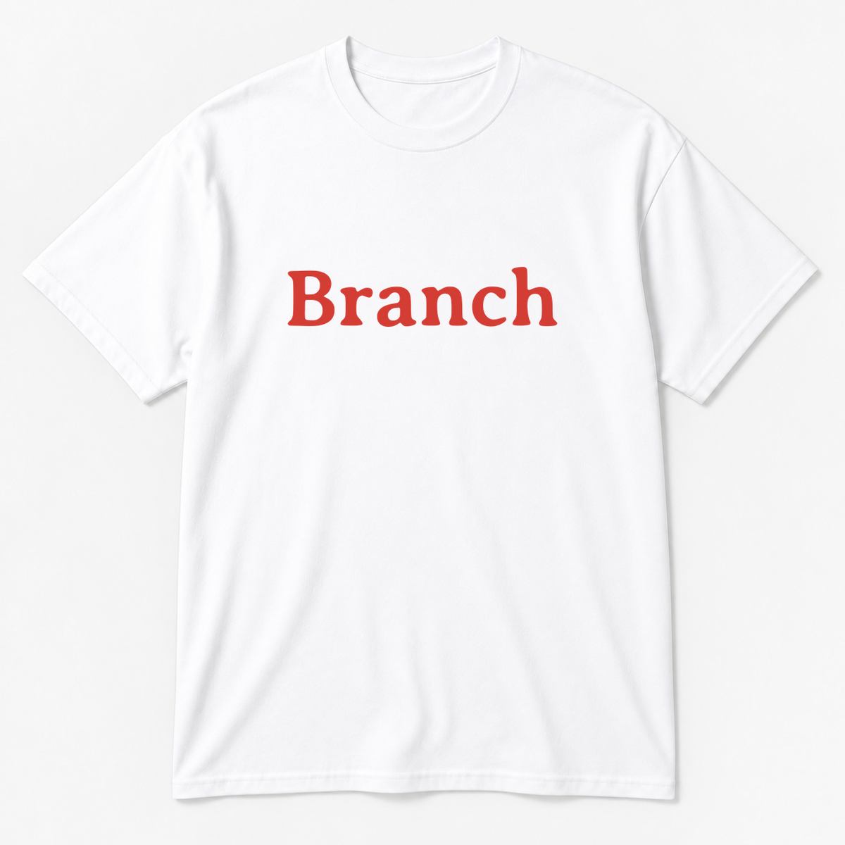 Branch T-Shirt in white with red text