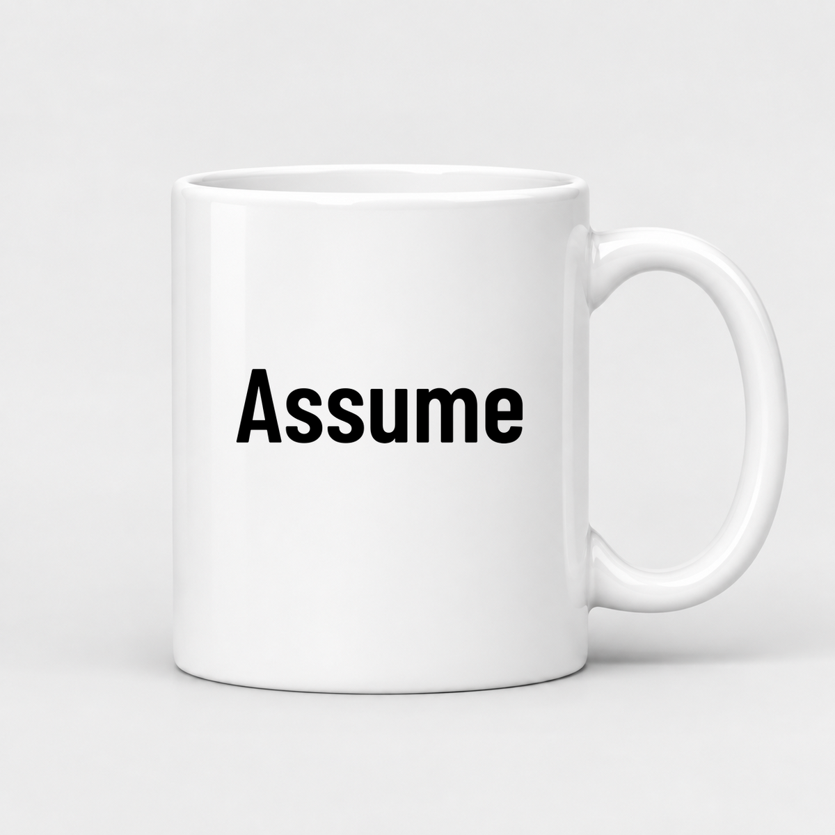 Assume Mug in white
