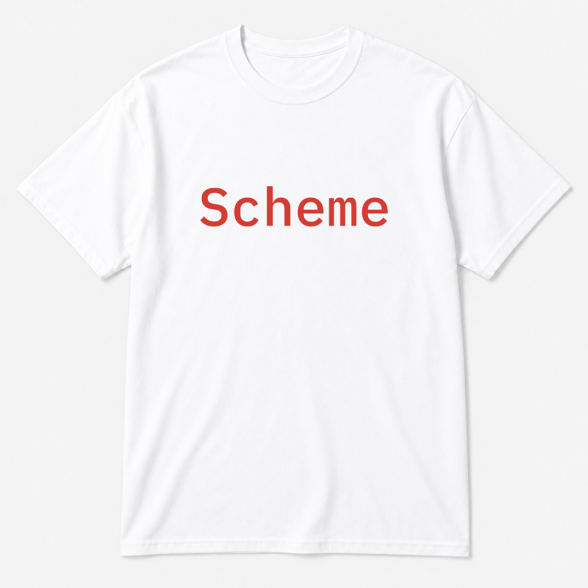 Scheme T-Shirt in white with red text