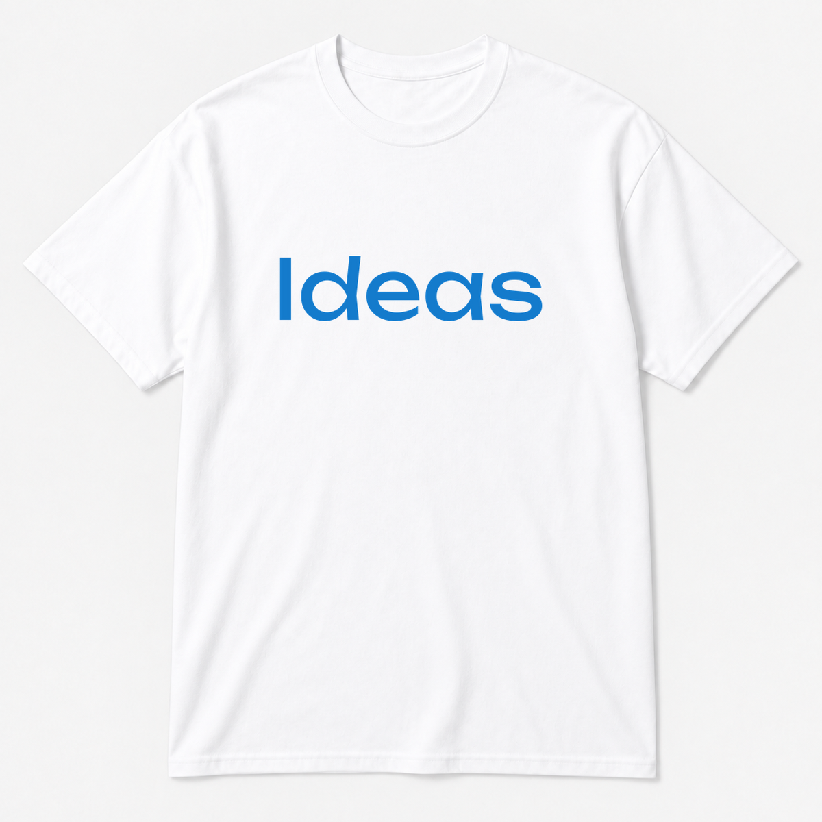Ideas T-Shirt in white with blue text