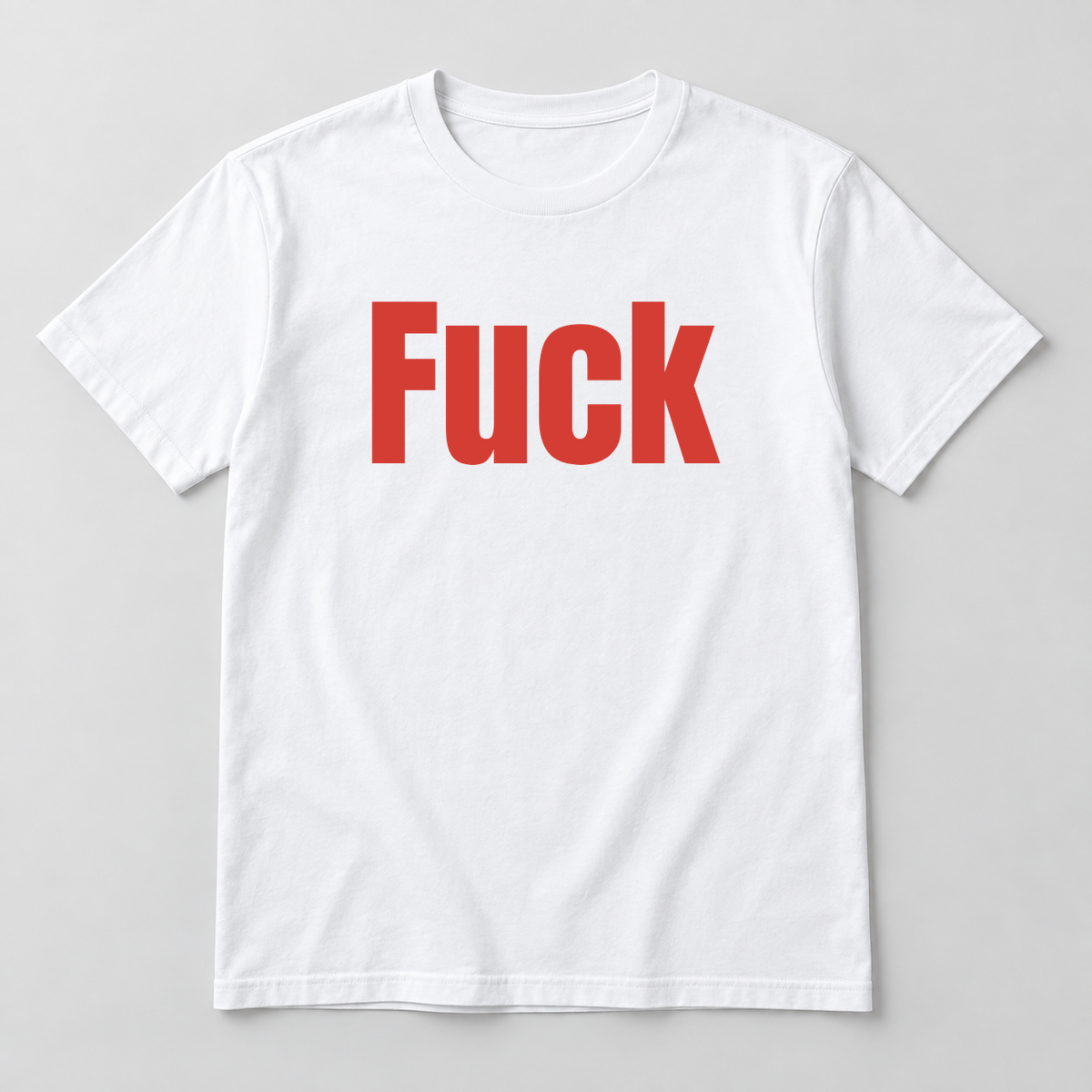 Fuck T-Shirt in white with red text