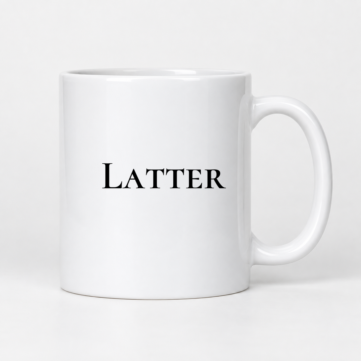 Latter Mug in white