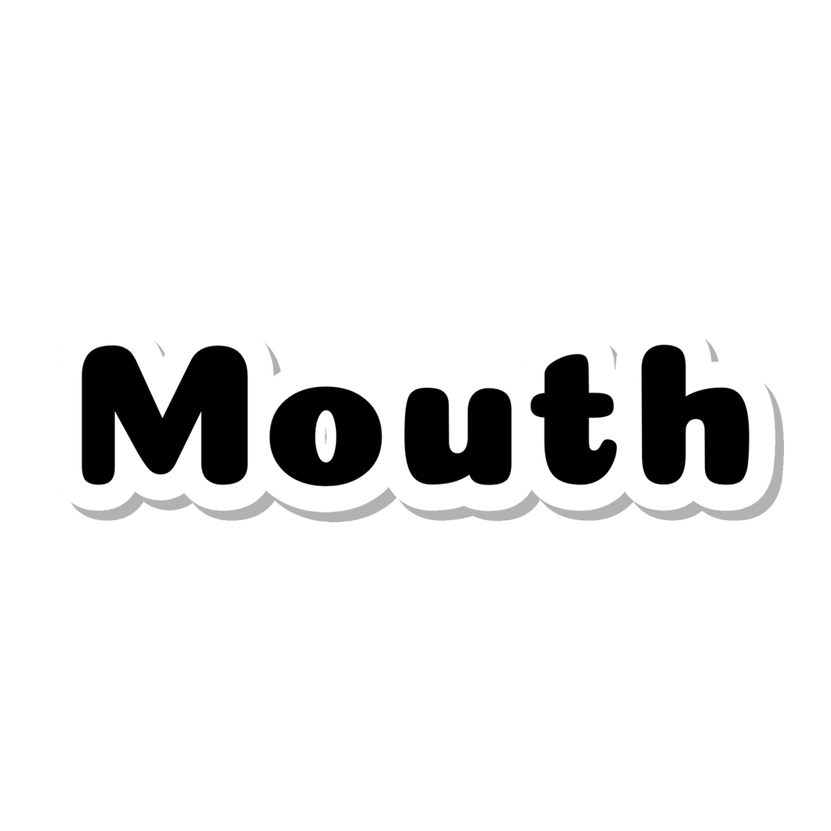 Mouth die-cut sticker