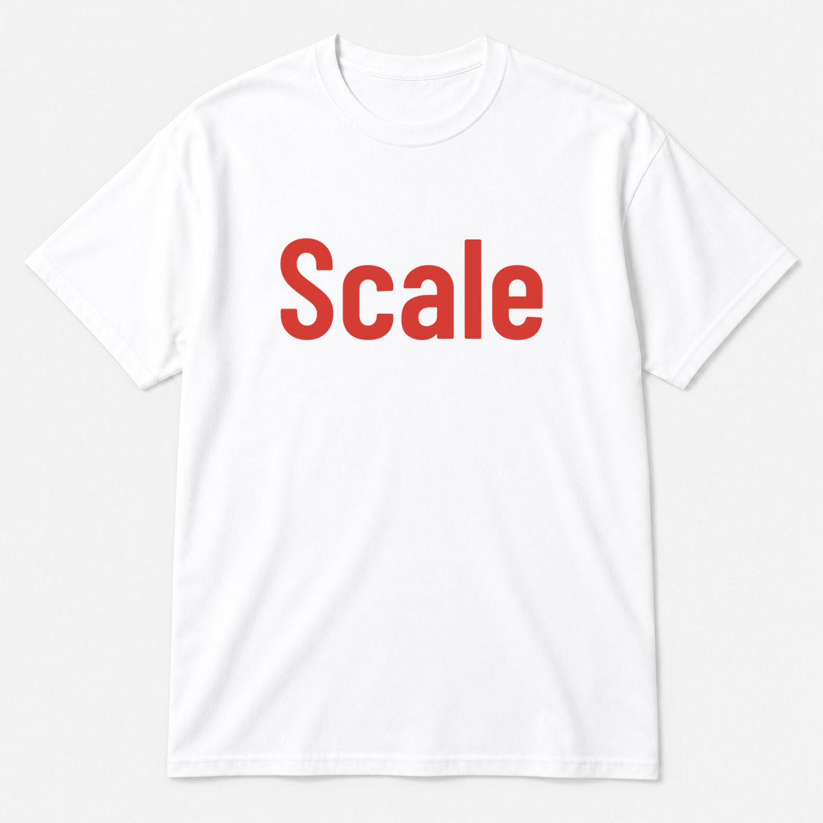 Scale T-Shirt in white with red text