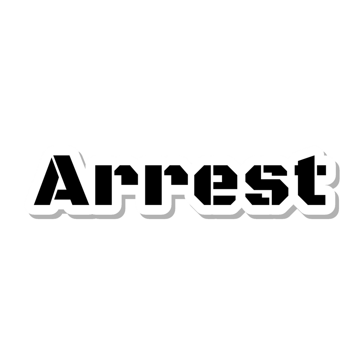 Arrest die-cut sticker