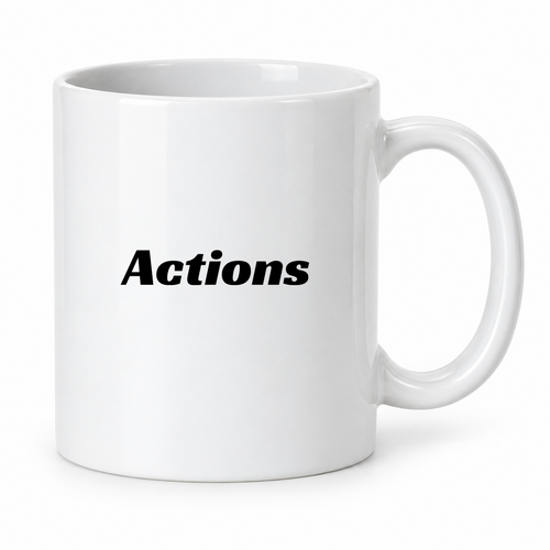 Actions Mug in white